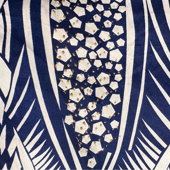 Vintage Sante Classics Mumu Kaftan Maxi Dress One Size Blue Abstract Print - Picture 8 of 12